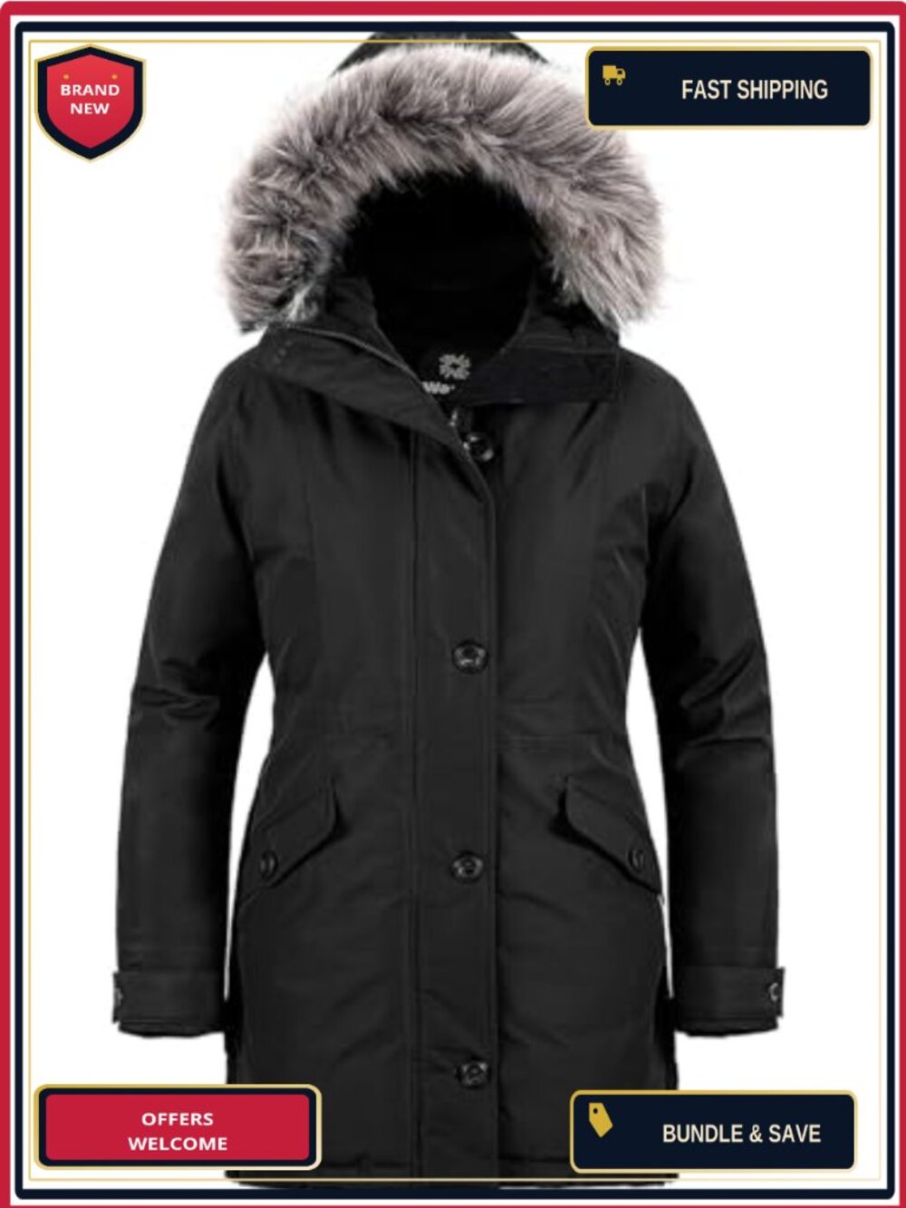 Women's Long Puffer Parka Jacket Waterproof Warm Winter
